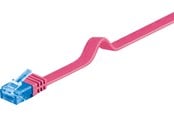 Nätverkskabel - Pro LAN CAT 6A U/UTP flat - Rosa - 2m - 4040849963209