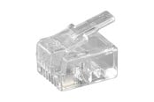 Nätverkskabel - Pro RJ11 modular plug for flatcable 4 pol. - Genomskinlig - 4051366502505