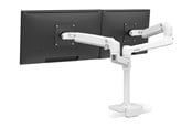 Monitorfäste - Ergotron LX Dual Stacking Arm (white) with Low-Profile Top-Mount Clamp - 45-610-216