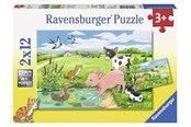 Pusselspel - Ravensburger Baby Farm Animals 2x12p - 10107582-e