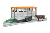 Leksaksbil - Bruder Livestock trailer with 1 cow - 02227