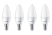 Glödlampor - Philips LED-glödlampa Candle 5W/827 (40W) Frosted 4-pack E14 - 929002968440