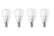 Glödlampor - Philips LED-glödlampa Mini-ball 5W/827 (40W) Frosted 4-pack E14 - 929002969640