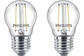 Glödlampor - Philips LED-glödlampa Classic Mini-ball 2W/827 (25W) Clear 2-pack E27 - 929001238798