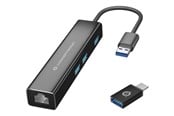 USB Hub - Conceptronic DONN07BA - hub - 3 ports USB Hub - 3 porte - Svart - DONN07BA