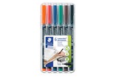 Skriv- och ritverktyg - Staedtler Universal pen Lumocolor perm F 6pcs - 318 WP6