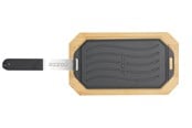 Grill & tillbehör - cozze ® vändbar gjutjärnspanna med underlägg 165 x 330 mm - 90326