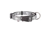 Hundar - Trixie Silver Reflect collar L–XL: 40–65 cm/25 mm black/silver grey - TX12224