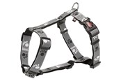 Hundar - Trixie Silver Reflect H-harness M–L: 50–75 cm/25 mm black/silver grey - TX12233