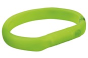 Hundar - Trixie Flash Light Band USB Adjustable LED Safety Collar Green Size: M-L 50cm/18mm - TX12684