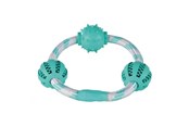 Hundar - Trixie Denta Fun Rope ring with balls mint flav. Rubber ø 20 cm/ø 5 cm - TX33704