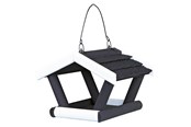 Fågelburar, hus och tillbehör - Trixie natura bird feeder hanging pine wood 17 × 19 × 14 cm black/white - TX55803