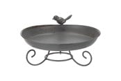 Fågelburar, hus och tillbehör - Trixie Bird bath standing metal 800 ml/ø 22 cm grey - TX55510
