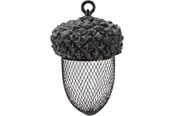 Fågelburar, hus och tillbehör - Trixie Acorn food dispenser polyester resin/metal 700 ml/14 × 22 cm brown/white - TX55416