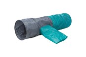 Katter - Trixie Playing tunnel with 4 entrances plush ø 30 × 115 cm dark grey/petrol - TX4302