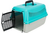 Hundar - Trixie Capri transport box XXS: 26 × 25 × 39 cm light grey/turquoise - TX39803