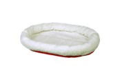 Hundar - Trixie Bed round 47 × 38 cm wool-white/red - TX28631