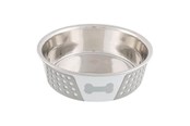 Hundar - Trixie Bowl stainless steel/silicone 1.4 l/ø 21 cm white/grey - TX25257