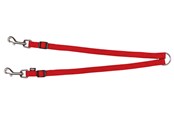 Hundar - Trixie Premium dual lead coupler XS–M: 40–70 cm/15 mm red - TX201103