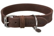 Hundar - Trixie Rustic fat leather collar M–L: 42–48 cm/25 mm dark brown - TX19007