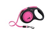 Hundar - Flexi New NEON M leash 5 m 25 kg black / neon pink - H7829P