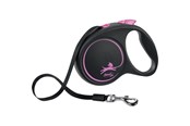 Hundar - Flexi Black Design M leash 5 m 25 kg pink - H78015P