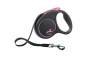 Hundar - Flexi Black Design S leash 5 m 15 kg pink - 4000498033913