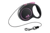 Hundar - Flexi Black Design XS leash 3 m 8 kg pink - H78011P