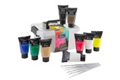 Konst- och hantverksmaterial - Nassau Paint acrylic 9 x 75 ml 6 brushes in plastic box< - AR0700/GE