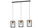 Lampor - EGLO LIBERTAD long table pendant black/brown - 99855