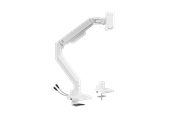 Monitorfäste - DUTZO Skärmstativ för 1 skärm (upp till 49") - Heavy Duty med USB A & C-portar - Vit - MMAHDW-1