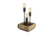 Lampor - EGLO WOOTTON table lamp wood/black - 43594