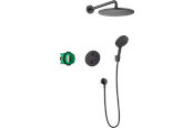 Dusch och monteringstillbehör - Hansgrohe Croma 280 shower system 1jet with Ecostat S matte black - 27961670
