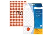 Papper, Fotopapper & Etiketter - HERMA 2212 Multi-purpose labels / colour dots Ø 8 mm round red permanent adhesion for hand lettering - 2212