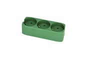 Switch-enheter - Gripo Socket with 3 outlets and earth, Green - 5709119075538