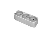 Switch-enheter - Gripo Socket with 3 outlets and earth, Grey - 5709119075514