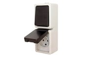 Switch-enheter - Gripo Socket outlet with switch IP54 vertical, Grey/black - 5704587036814