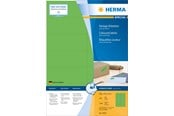 Papper, Fotopapper & Etiketter - HERMA Coloured labels A4 105 x 42.3 mm green permanent adhesion - 4559