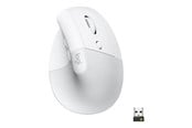Mus - Logitech Lift for Business - Right Handed - Off-white - Ergonomisk mus - Optic - 6 knappar - Vit - 910-006496