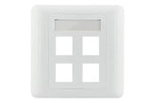 Nätverks tillbehör - Deltaco VR-228 Flush mount for Keystone 4-Ports White - VR-228