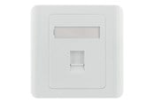 Nätverks tillbehör - Deltaco VR-226 Flush mount for Keystone 1 port dust hatch white - VR-226