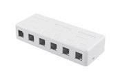 Nätverks tillbehör - Deltaco Surface Mount Box For Keystone 6 ports White - VR-225