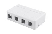 Nätverks tillbehör - Deltaco Surface Mount Box For Keystone 4 ports White - VR-224