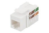 Nätverks tillbehör - Deltaco MD-124 Cat6A Keystone jack LSA/110 termination plastic toolless white (1-Pack) - MD-124