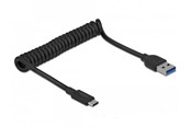Nätverkskort (adaptrar osv.) - DeLOCK USB 3.1 Gen 2 Coiled Cable Type-A male to Type-C male - 85349
