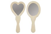 Konst- och hantverksmaterial - Creativ Company Decorate your Wooden Hand Mirror 2pcs. - 577160