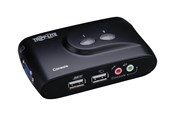 KVM switch - Tripp Lite 2-Port Desktop Compact USB KVM Switch with Audio & Cable Kit - KVM switch - 2 ports - B004-VUA2-K-R