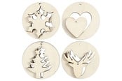 Hängare & krokar - Creativ Company Wooden Christmas Pendants 2in1 8st. - 565090