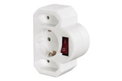 Övriga kablar - Hama Multi-Plug 3-Way 2 Euro/1 Earthed Socket Switch white - 108846
