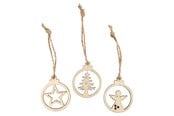 Hängare & krokar - Creativ Company Christmas pendants Wood 24pcs. - 54464